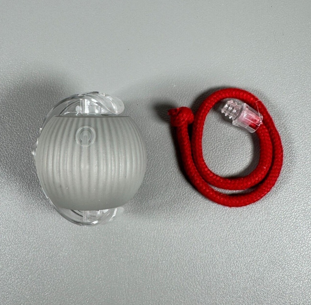 Motion-Activated Interactive Cat Toy | Self-Rotating Gray Ball W/Lights & Rope