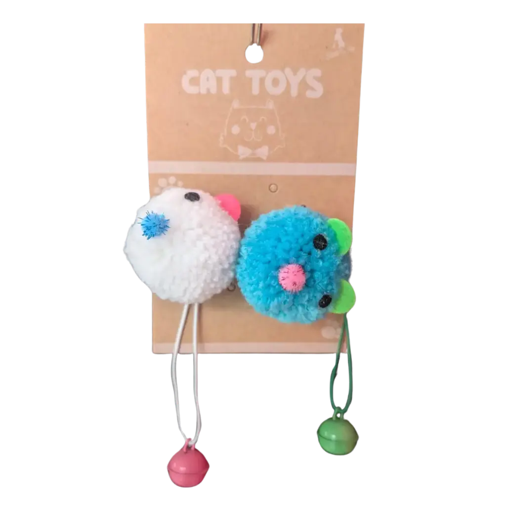 Furry Mouse with Bell - 2 pack