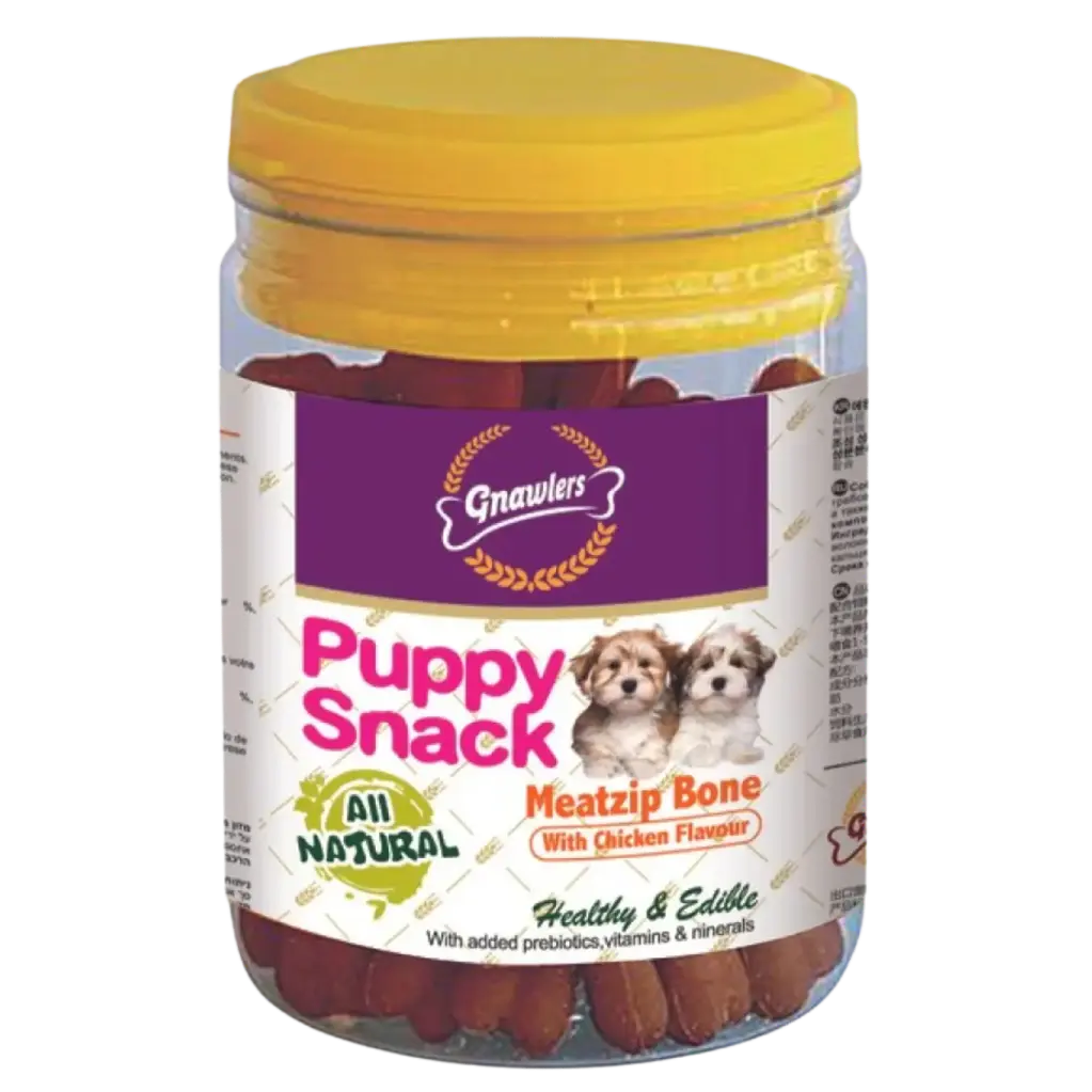 Gnawlers Puppy Snack Meatzip Bone