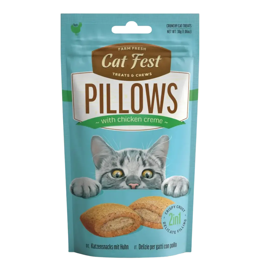 Catfest Pillows with Chicken Cream