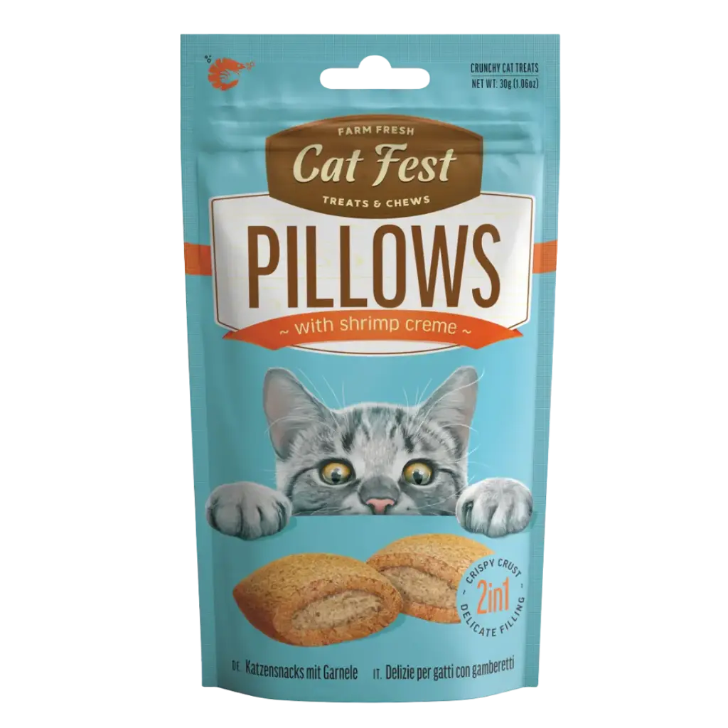 Catfest Pillows with Shrimp Cream