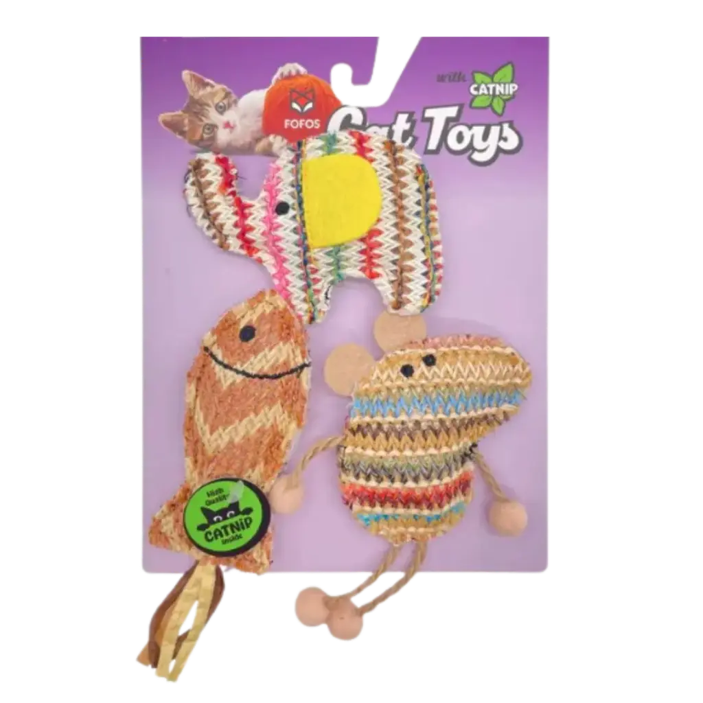 FOFOS Interactive Chic Cat Toy 3pk