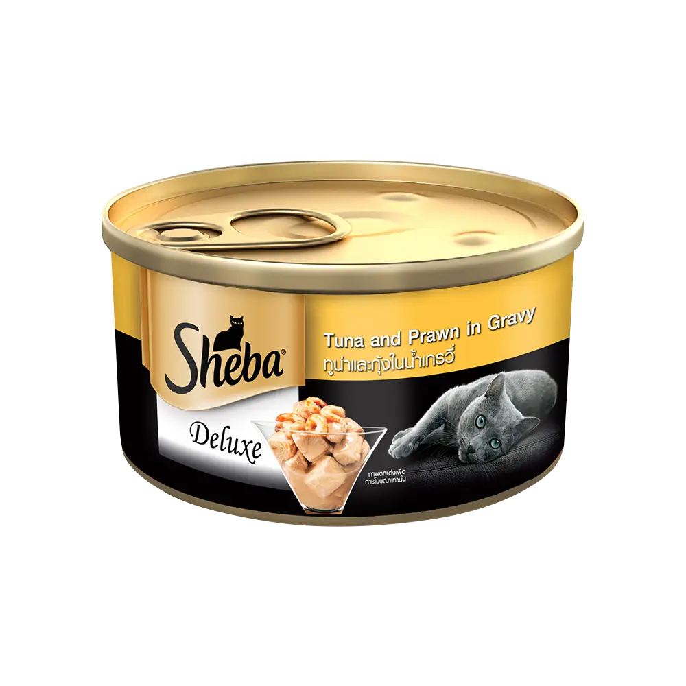 Sheba® Tuna Fillet & Whole Prawns in Gravy Premium Cat Wet Food