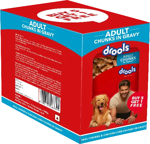 Drools Adult Chunks in Gravy - Chicken & Liver (60 g) x 6