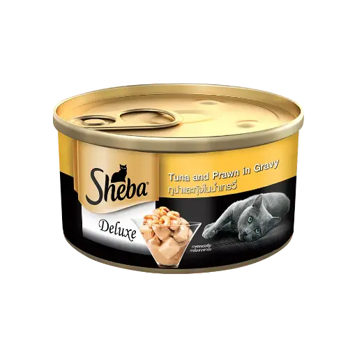 Sheba® Tuna Fillet & Whole Prawns in Gravy Premium Cat Wet Food
