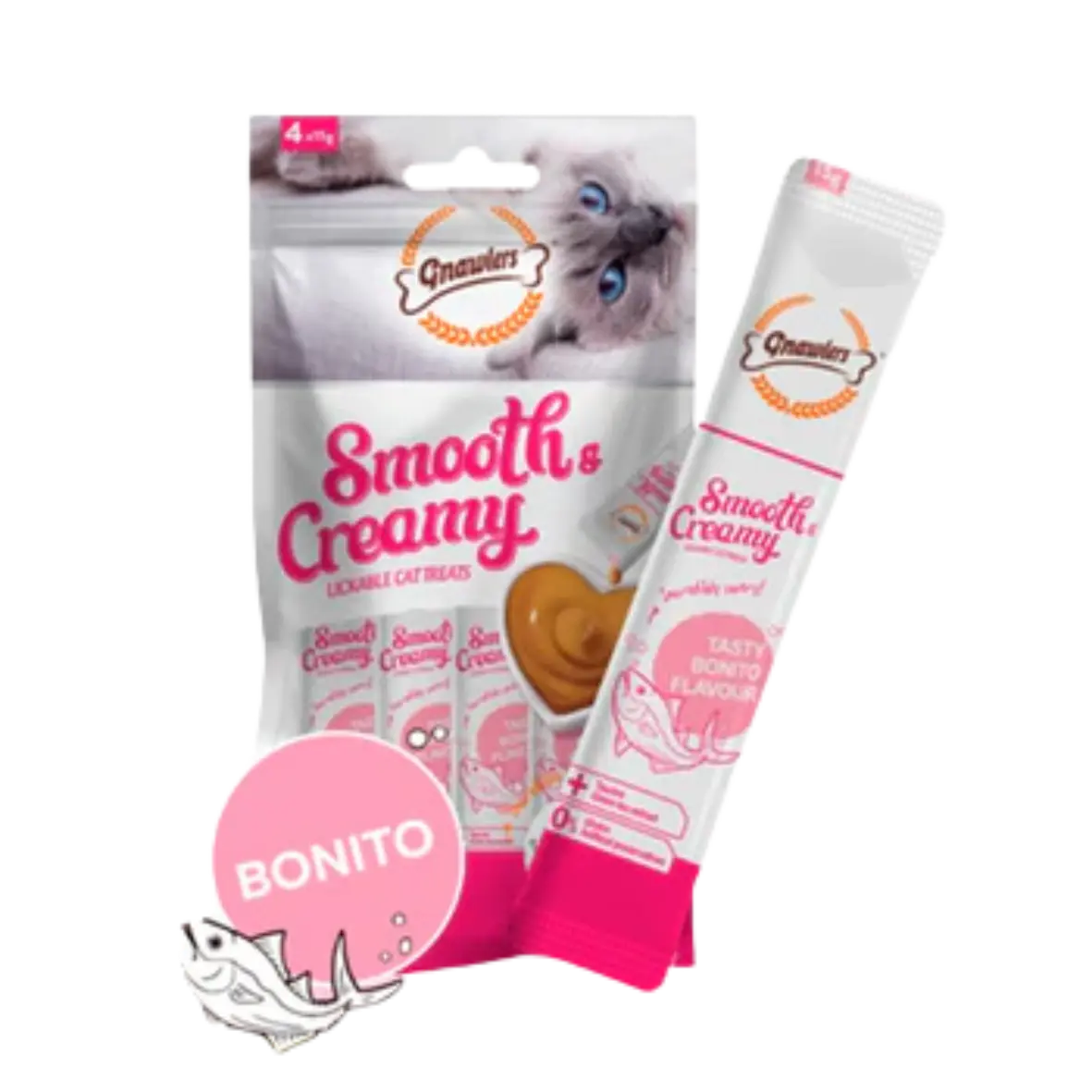 Gnawlers Creamy Cat Treats - Bonito Flavour