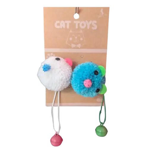 Furry Mouse with Bell - 2 pack