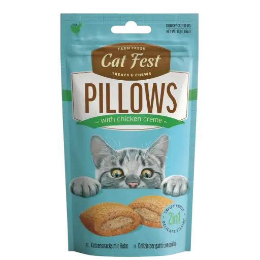 Catfest Pillows with Chicken Cream