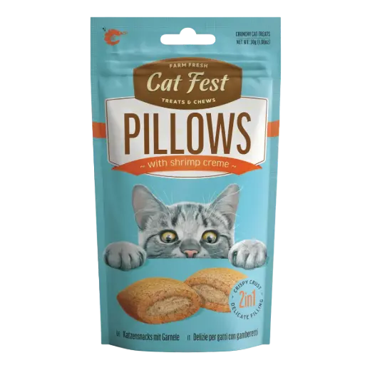Catfest Pillows with Shrimp Cream