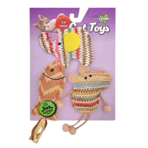 FOFOS Interactive Chic Cat Toy 3pk