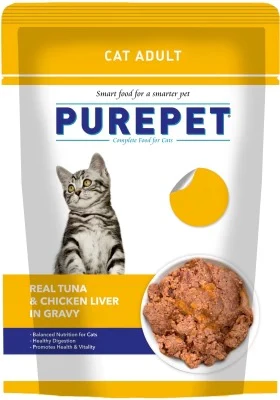 Purepet  Adult Cat Wet Food - Tuna & Chicken Liver in Gravy